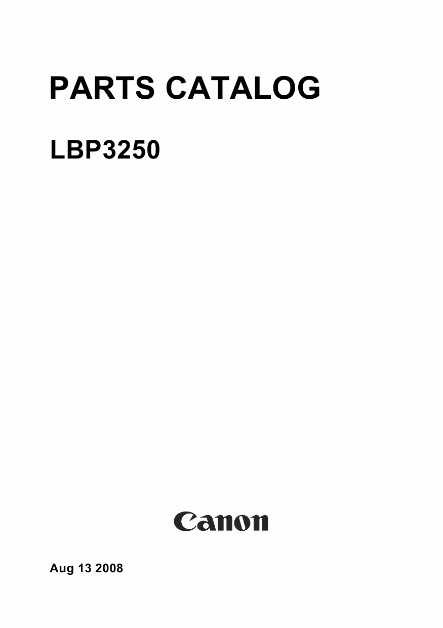Canon imageCLASS LBP-3250 Parts Catalog Manual-1